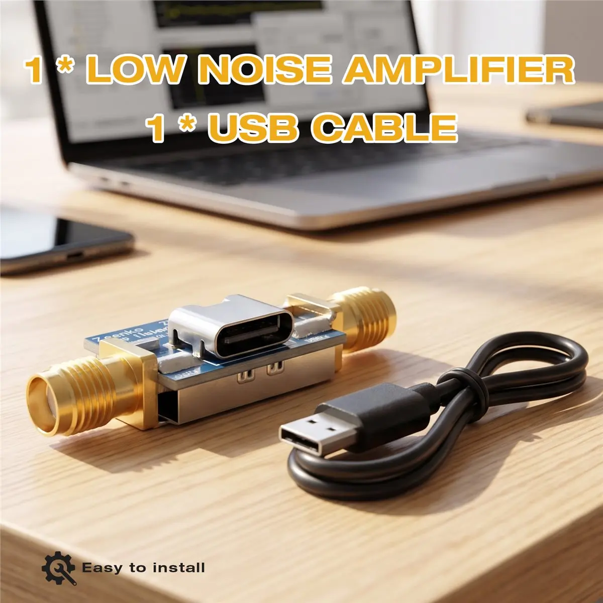 A64K UM Series Low Noise Amplifier USB Type-C Interface 20dB High Gain Power Preamplifier Module ZK09-UM