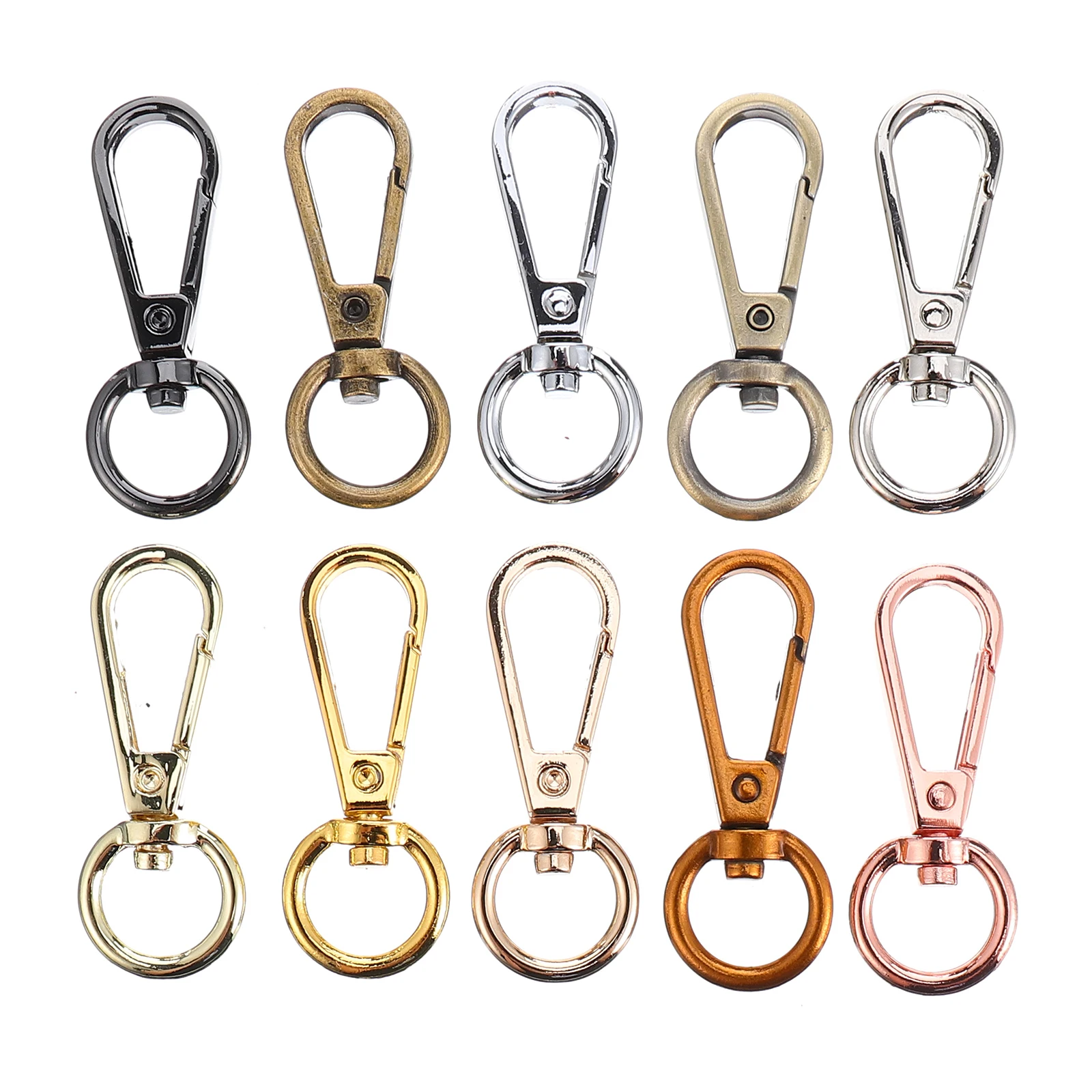 

10 Pcs Key Fob Hooks Alloy Buckles Portable Bag Clasps Multi Purpose Keychain Accessories DIY Jewelry Craft Findings