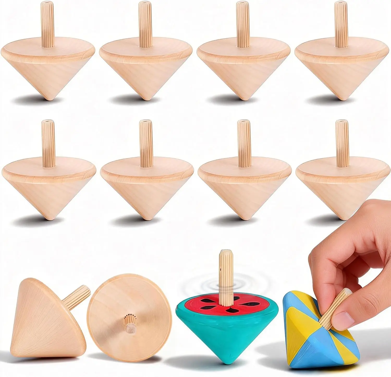 

Незаконченные деревянные волчки для детей, для поделок своими руками и сувениров на вечеринки, набор из 12 штук