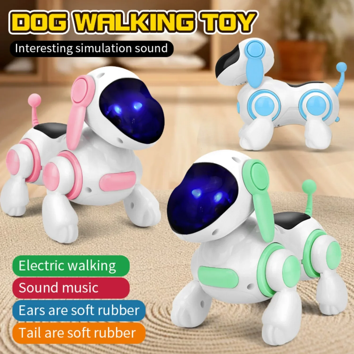 Robot elettronico per cani Robot per cani Stunt Walking Dancing Toy Smart Touch Telecomando Animale domestico elettrico per giocattoli per bambini