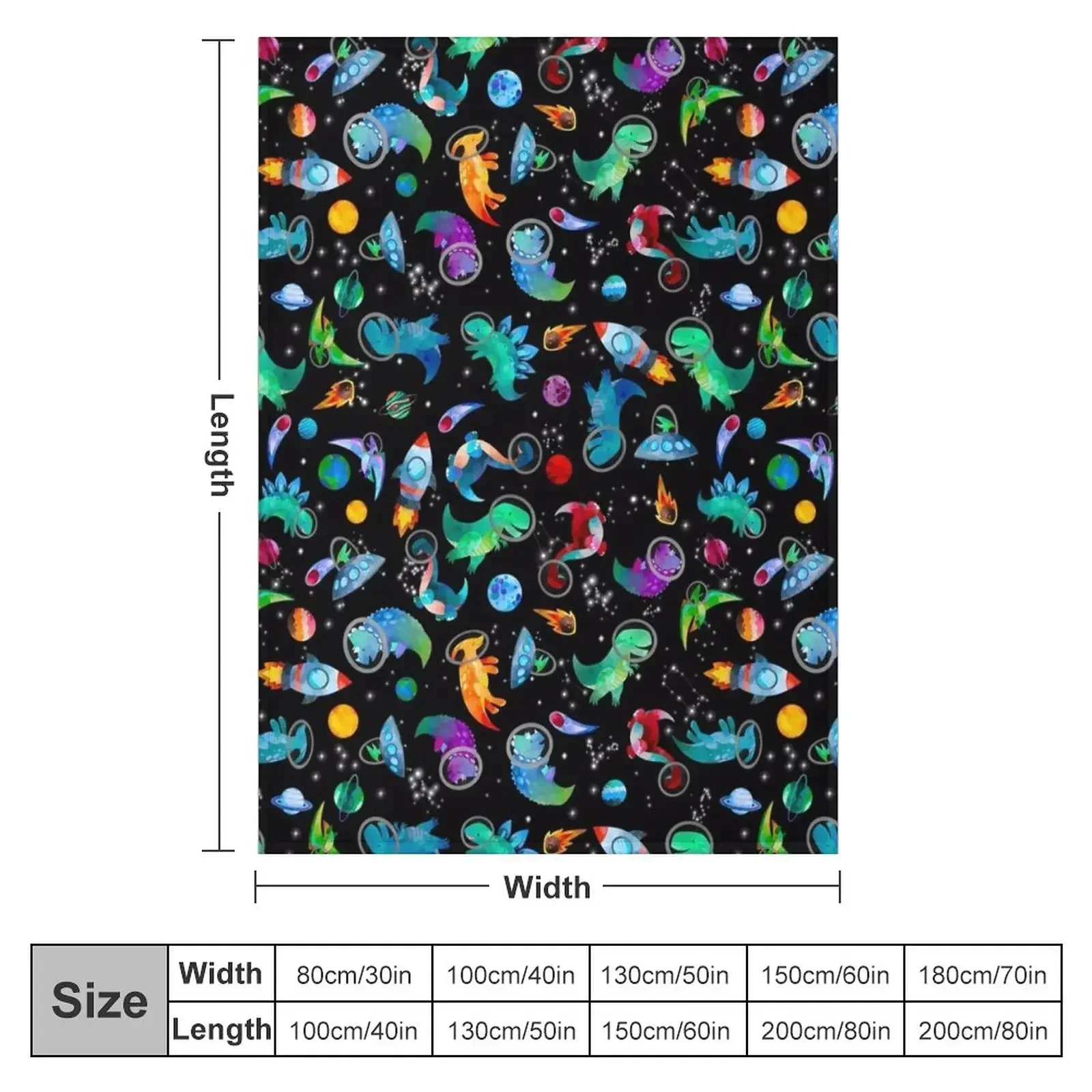 Watercolor Space Dinosaurs Galaxy Pattern Throw Blanket for babies Furrys Camping Quilt Blankets