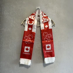 Bufanda satén bandera Canadá doble cara – Borlas para aficionados