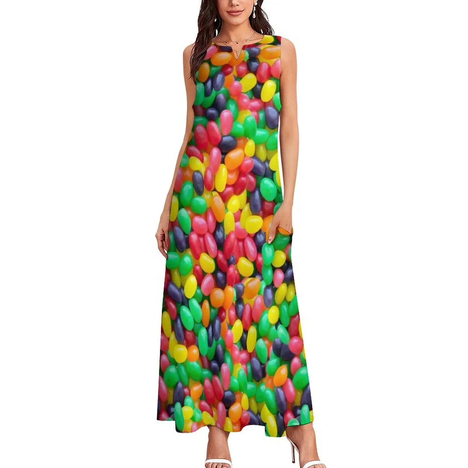 Jelly Bean Real Candy Pattern Long Dress Bride dresses sexy dress women clothes Dress