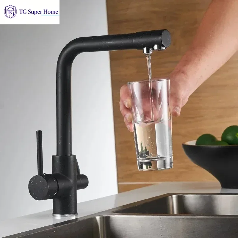 All-copper three-in-one hot and cold water faucet water purifier direct drinking water dual-use washbasin sink kitchen faucet