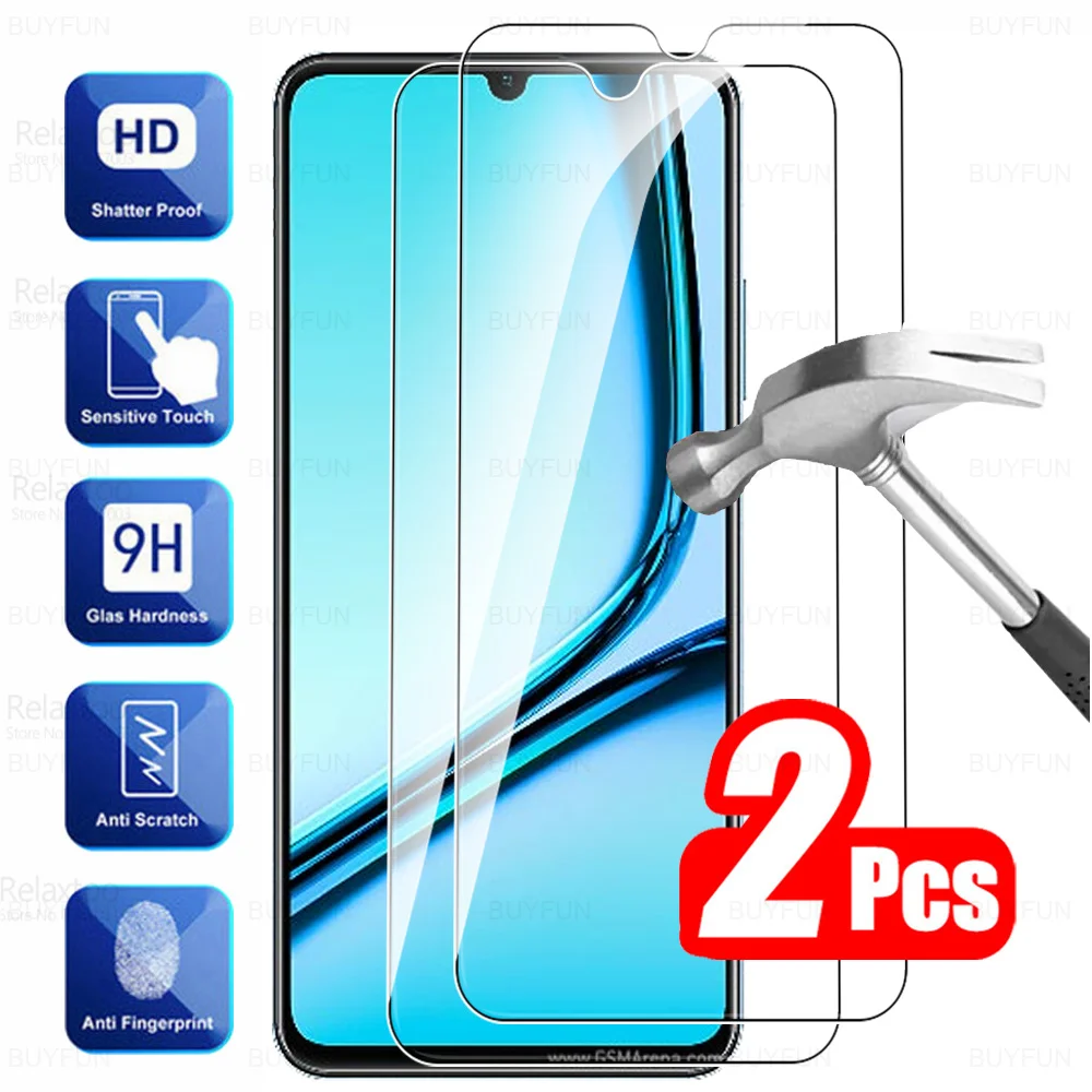 For Realme Note 50 Glass 2Pcs Tempered Glass Realmi Note50 Nota 50 RealmeNoto50 4G RMX3834 6.74inch Screen Protector Cover Film