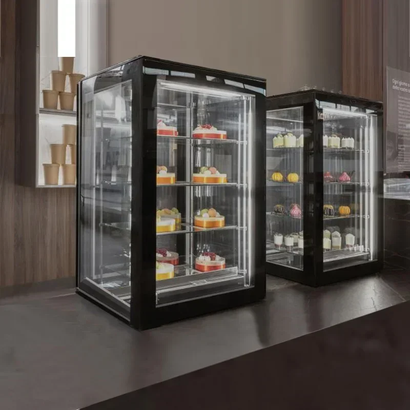 

Counter top cake display showcase pastry desk top glass chiller fridge built-in refrigerator dessert display case