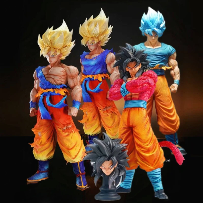 

Anime Dragon Ball Figures Son Goku Super Saiyan One HB Vegetto Three-headed Action Figures PVC Collectible Model Periphery Toys