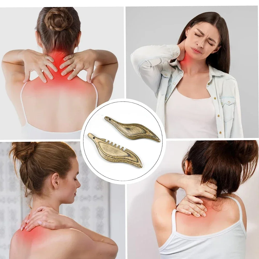 Hout Gua Sha Tool Natuurlijke Berk Houten Massage Gereedschap Anti-Statisch, Gezicht Handleiding Massageapparaat, Handheld Meridianen Acupoint Massage Tool