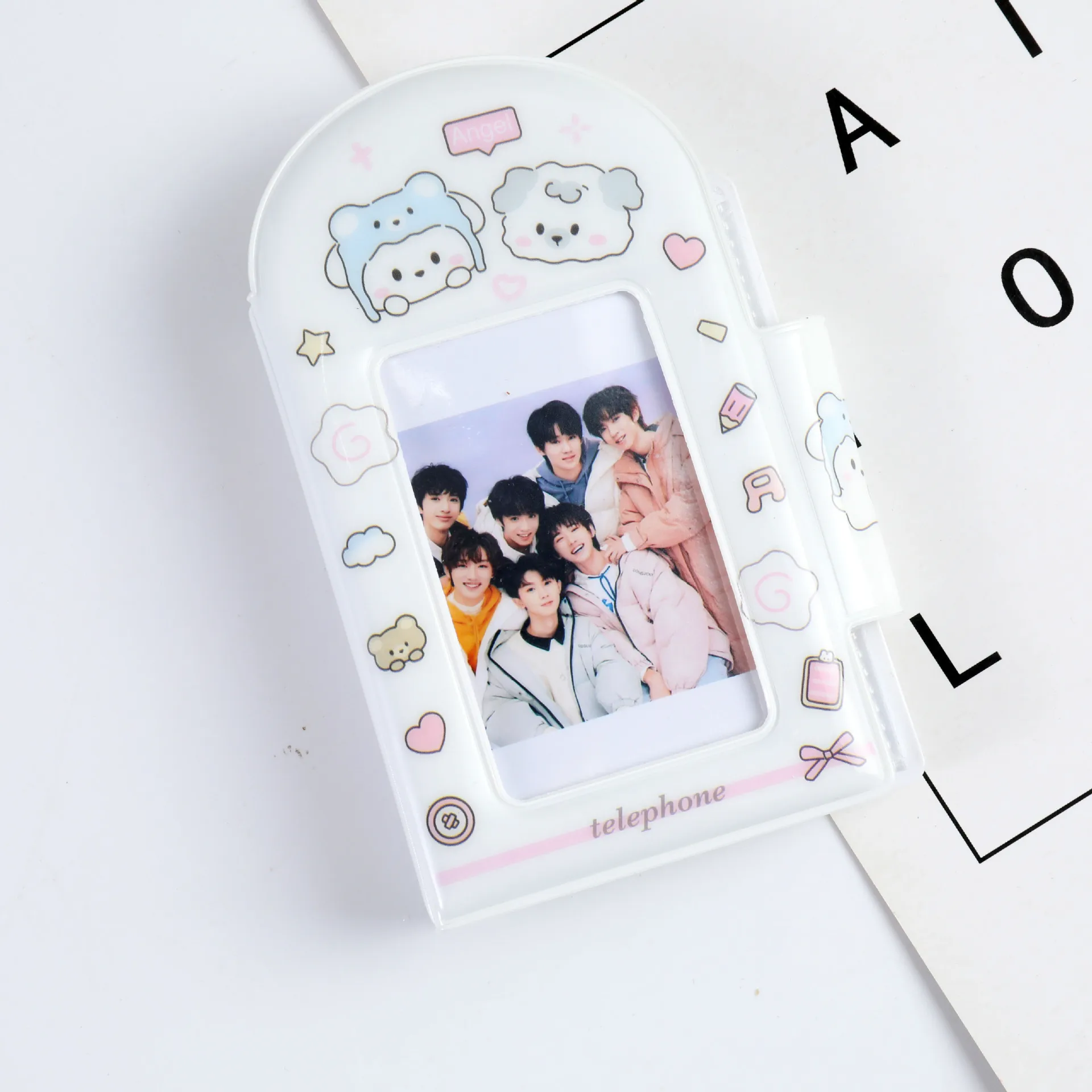 Bolsa de tarjetas de fotos de invierno con 32 bolsillos, álbum de estilo para Mini Tarjeta de nombre Instax práctica, álbum de estrellas k-pop con botón, 3 pulgadas