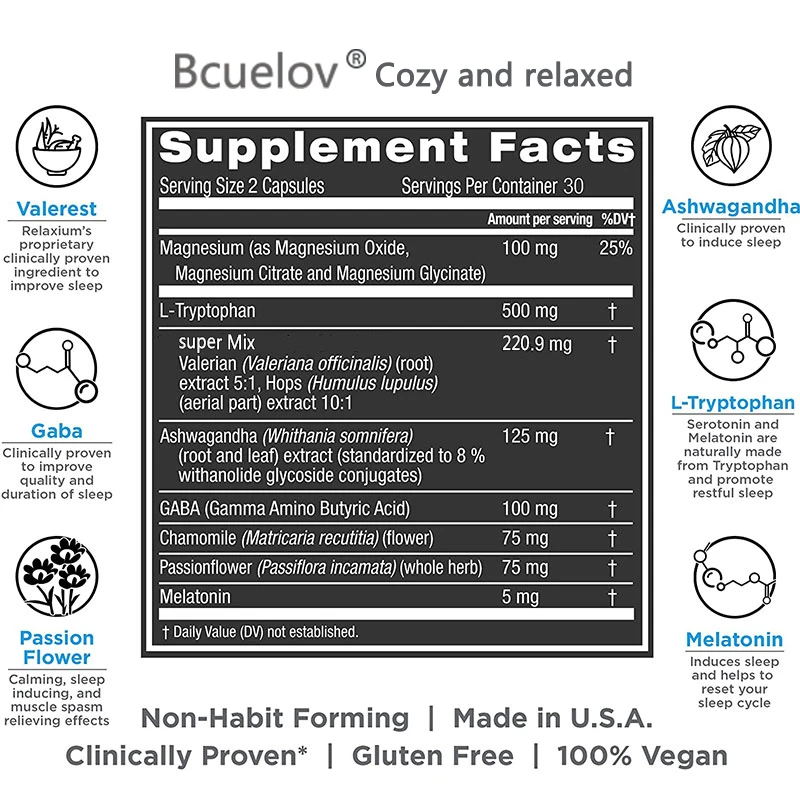 Bcuelov Falls Asleep Fast Without Disturbance Provides Natural Sleep Support Prolongs Sleep Relieves Stress