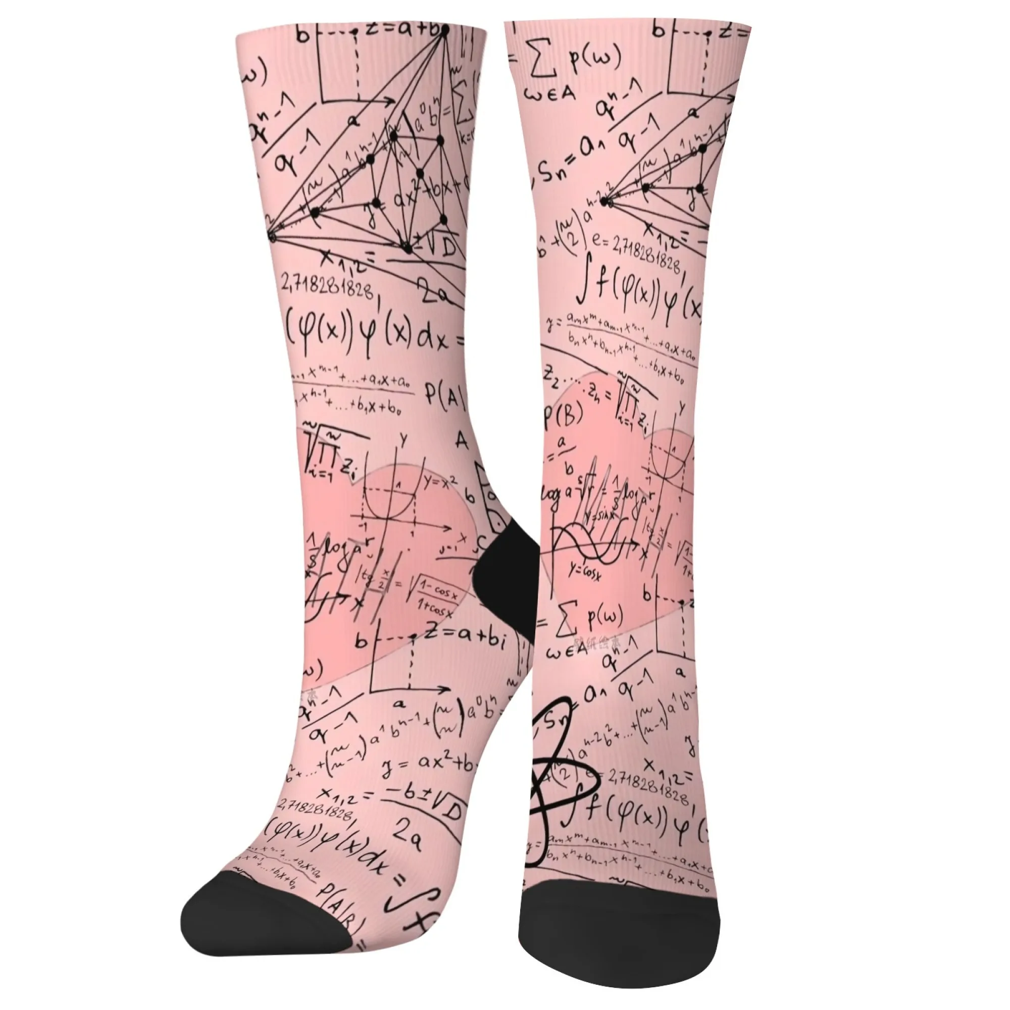 

Vintage Manuscript Socks Handwritten Math Proofs with Physics Diagrams Print Aged Paper Texture for Intellectual Fashion