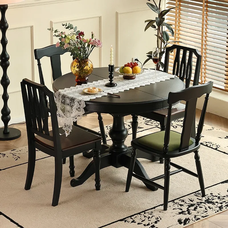 

Solid wood telescopic, small and medium-sized household, dining table, living room