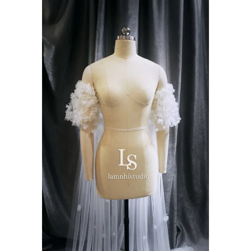 

Свадебный костюм Ele Wedding Dr Sve Petal: модный сценический наряд для фотосессий в студии, с сетчатыми рукавами, для женских моделей