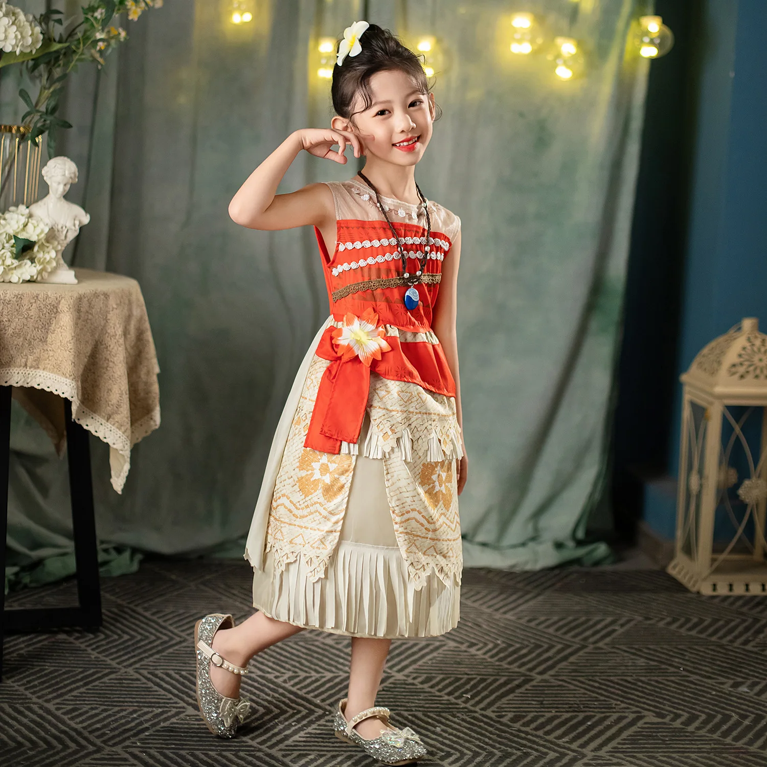 Moana – robe sans manches pour filles, imprimé de dessin animé, nouveau motif animé, tenue décontractée, légère, vêtements de plage pour enfants, été 2024