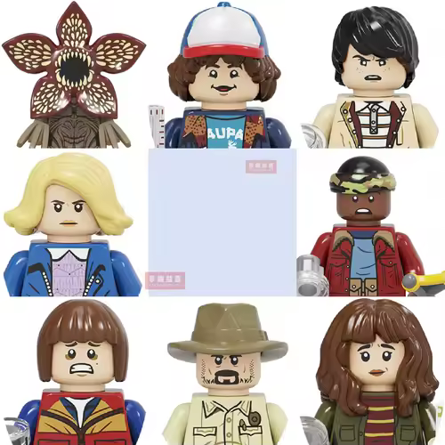 The Terrible Movie Upside Down Dustin Mike Lucas Will Eleven Model Building Blocks Enlighten Action Figure Toys For Children - Image 8