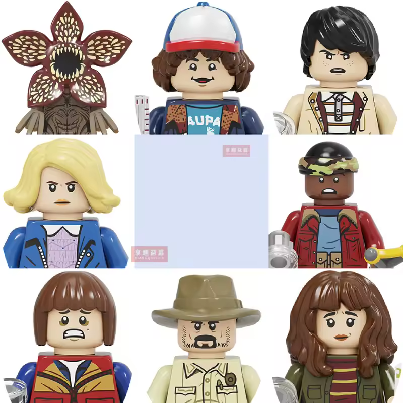 The Terrible Movie Upside Down Dustin Mike Lucas Will Eleven Model Building Blocks Enlighten Action Figure Toys For Children - Image 8
