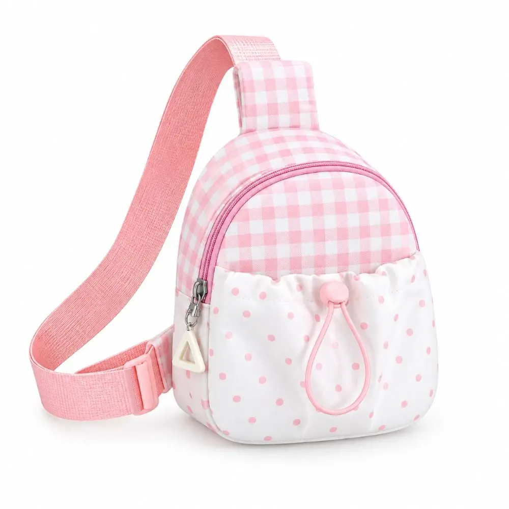 New Gingham Kids Chest Bag Lightweight Polka Dot Sling Bag Adjustable Strap Fanny Pack Outdoor Travel
