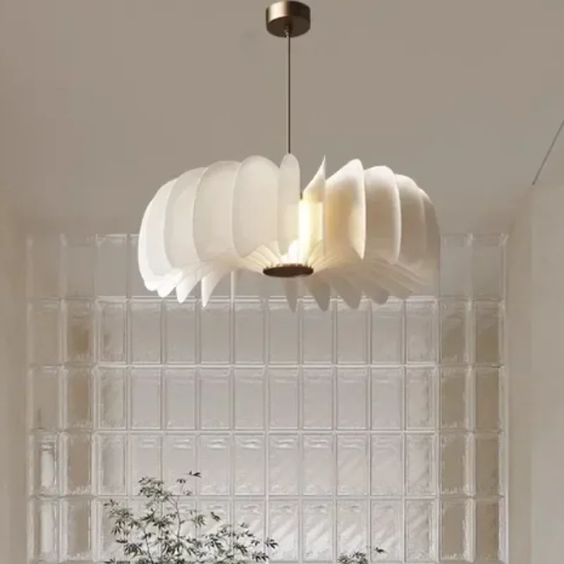 lampada suspensa de petala de acrilico branco lustres nordicos para sala de estar lampada pingente do restaurante decoracao do quarto e varanda 01