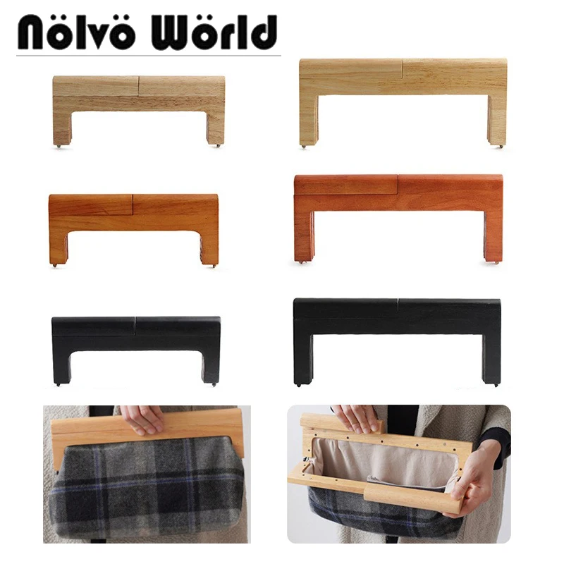 

Nolvo World Wooden Bag Frame Handles Kiss Lock Clutch Handbag Woven Bags Wallet Closure Brackets DIY Handle Frame