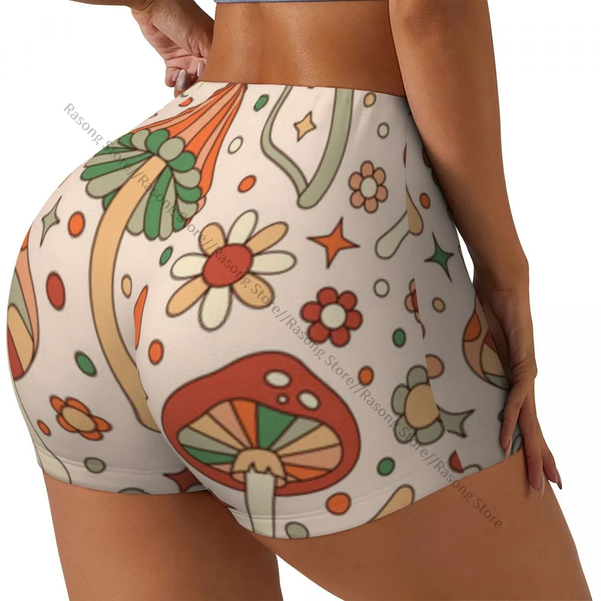 

Женские шорты для йоги Groovy Mushrooms Daisy Ретро Хиппи Шорты для тренировок Фитнес быстросохнущие женские шорты для йоги Спортивная одежда
