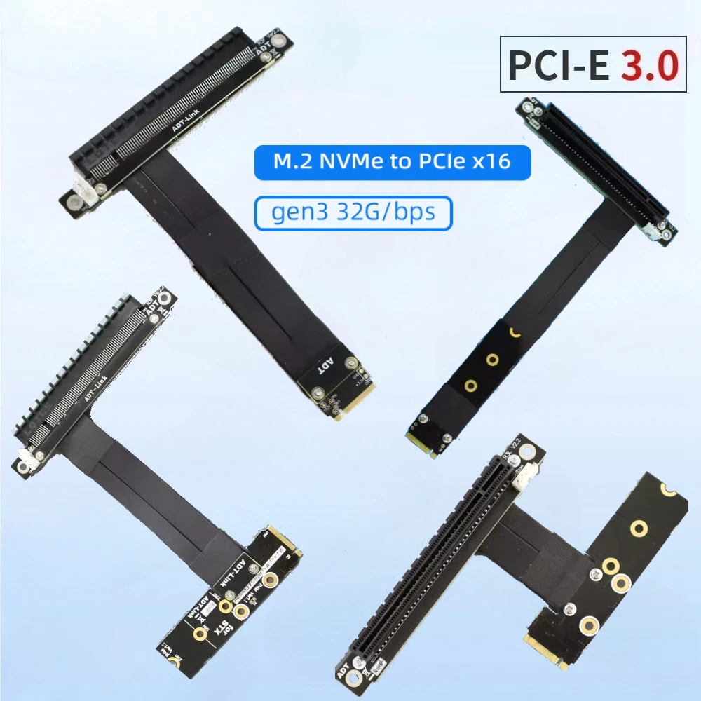 

Перемычка углового удлинителя R43 M.2 NGFF NVMe Key M к PCI-E 3.0 X16 для шнура видеокарты материнской платы STX M.2 SSD NVIDIA RTX