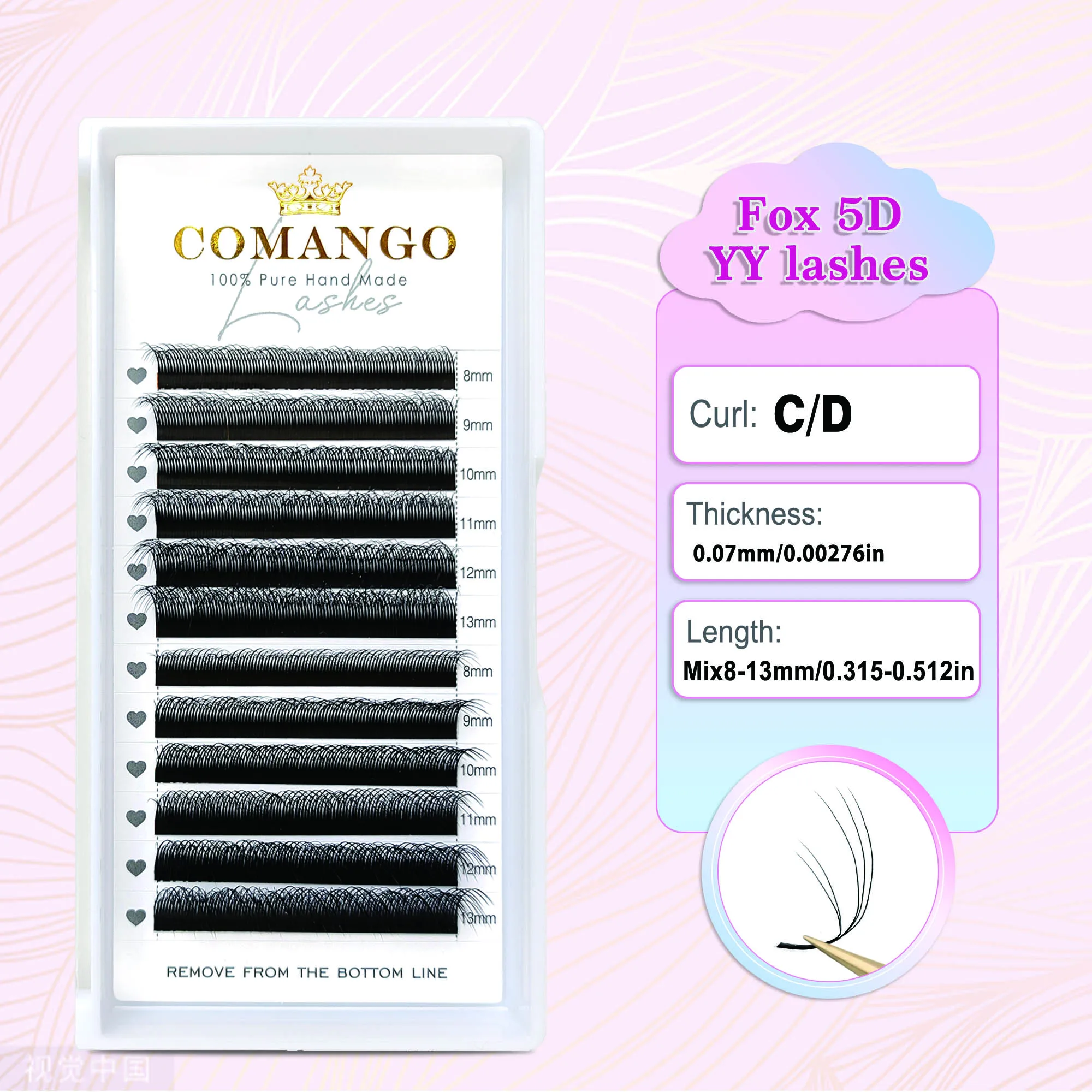 CoMango mehrschichtige Fuchsauge 5D Wimpernverlängerungen bündeln Wimpern individuelle weiche Technologie Fasern falsche Nerz Make-up Zubehör