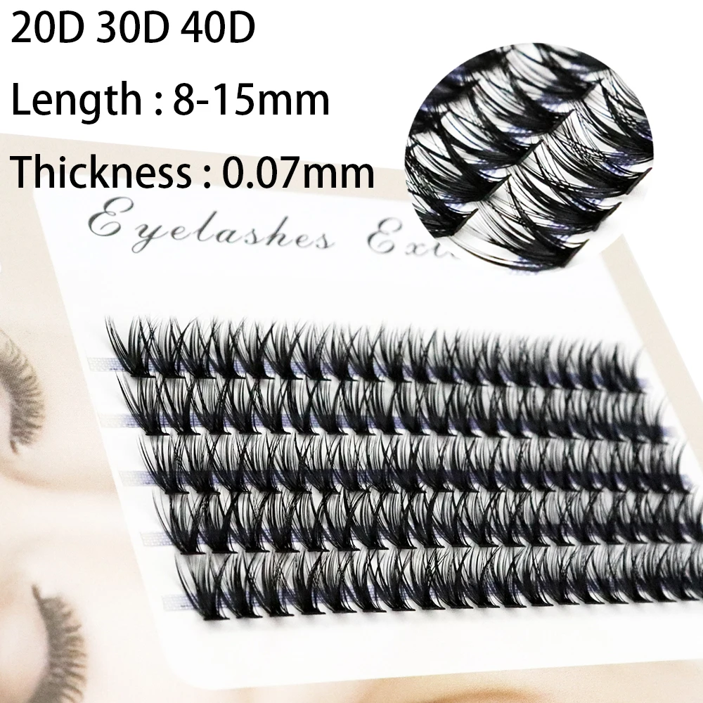 100 clusters, 20D/30D/40D eyelash extension wholesale natural long 3D volume effect fake eyelash bundle personal eyelash Cilias