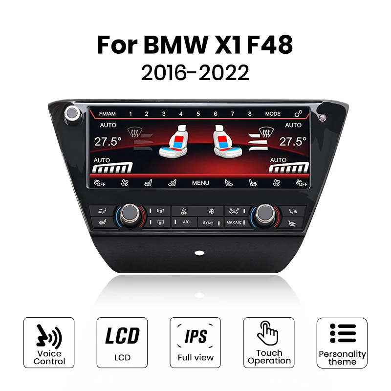 Écran de climatisation à commande vocale Junsun 8,8 pouces pour BMW X1 F48 2016-2022, écran LCD numérique, commande tactile de la climatisation