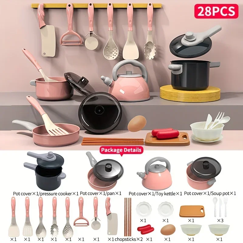 

28pcs Simulated Kitchen Toys Set Kitchen Toy For Children's Pretend Play Children's Pretend Play Toy Set Boys Girls Party Favors