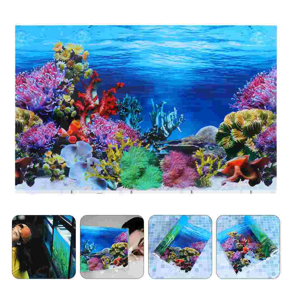 Fish Tank Background Paper Aquarium Poster Landscape Decor Stickers Three-dimensional Backdrop Thick Film