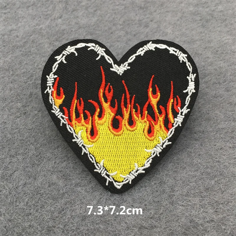 Punk Embroidered Patches for Clothing Iron on Patches Appliques Diy Anime Clothes Thermoadhesive Stickers