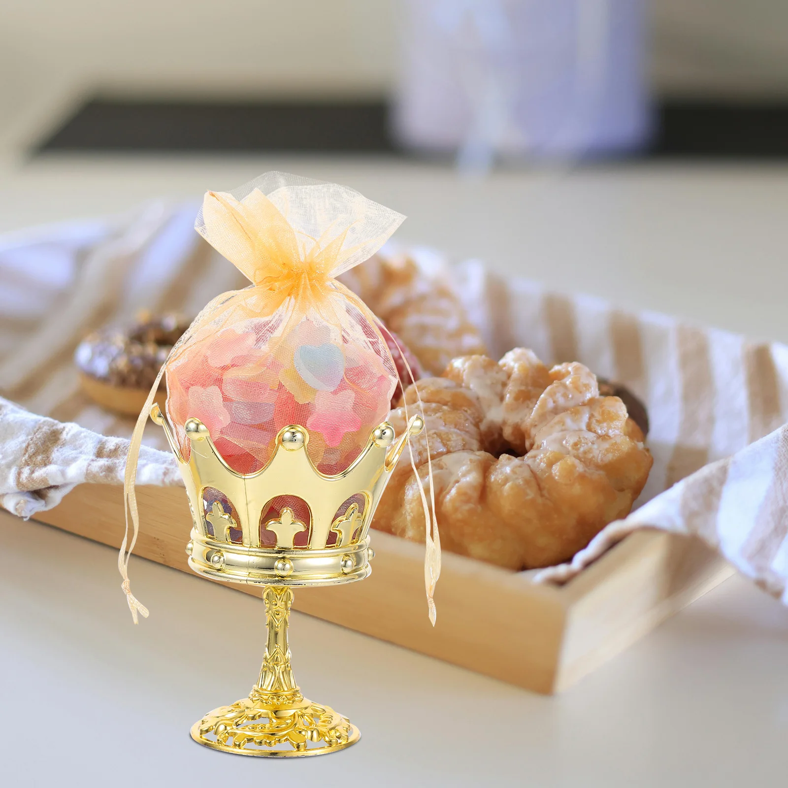 

12 Pcs Candy Crown Box Christmas Boxes Container Wedding Plastic Jars Golden Baby