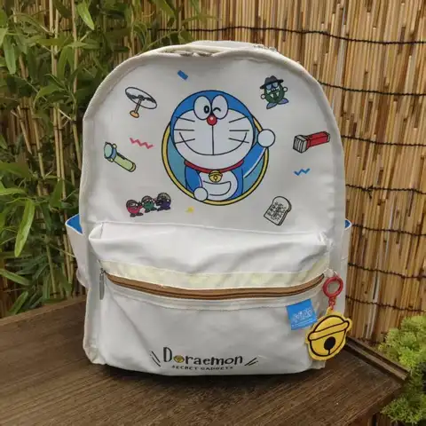 Kawaii Doraemons Eye Catching Backpack Cute Cartoon Robot Cat Large Capacity Lightweight Rucksack School Bag for Students