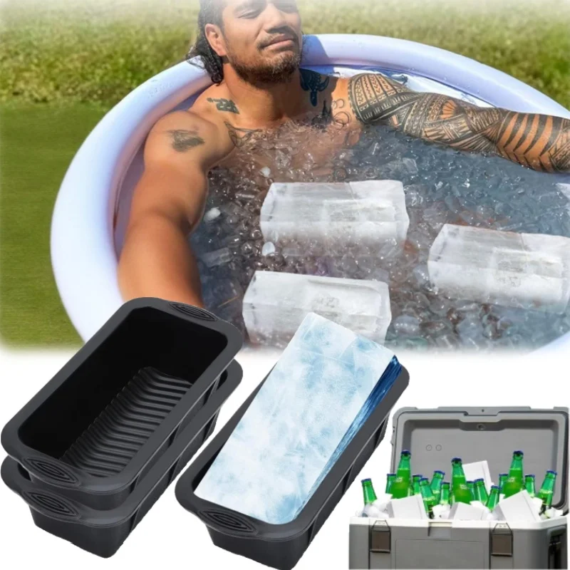 Extra Large Ice Cube Molds Ice Bath Water Chiller Reusable Giant Ice Block Molds Silicone Ice Block Maker For Home Accessories
