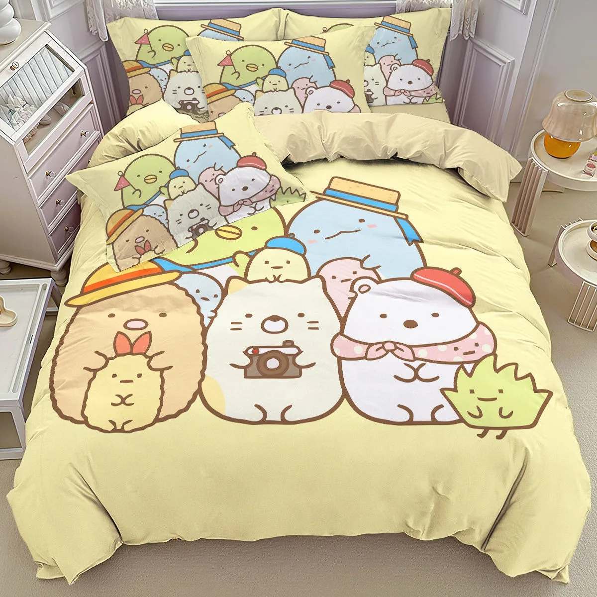 

Sumikko Gurashi Duvet Cover Pillowcase Bedding Set Adult Boys Girls Bedroom Decoration Children Gift Single Double Large Size