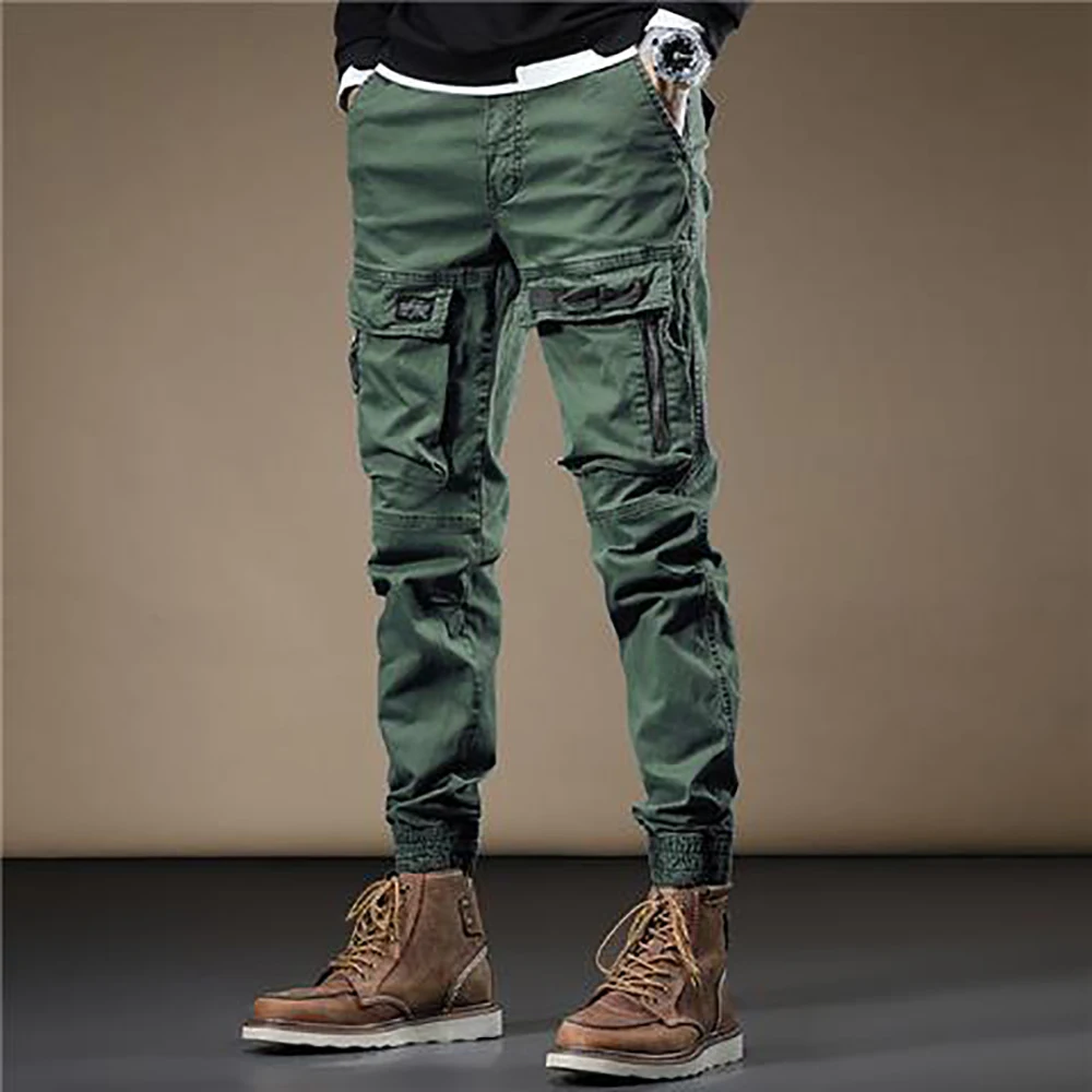 

New arrive men’s light luxury cargo pants,multi-pockets harem pants,outdoors sports tactical pants,slim-fit casual jeans pants;