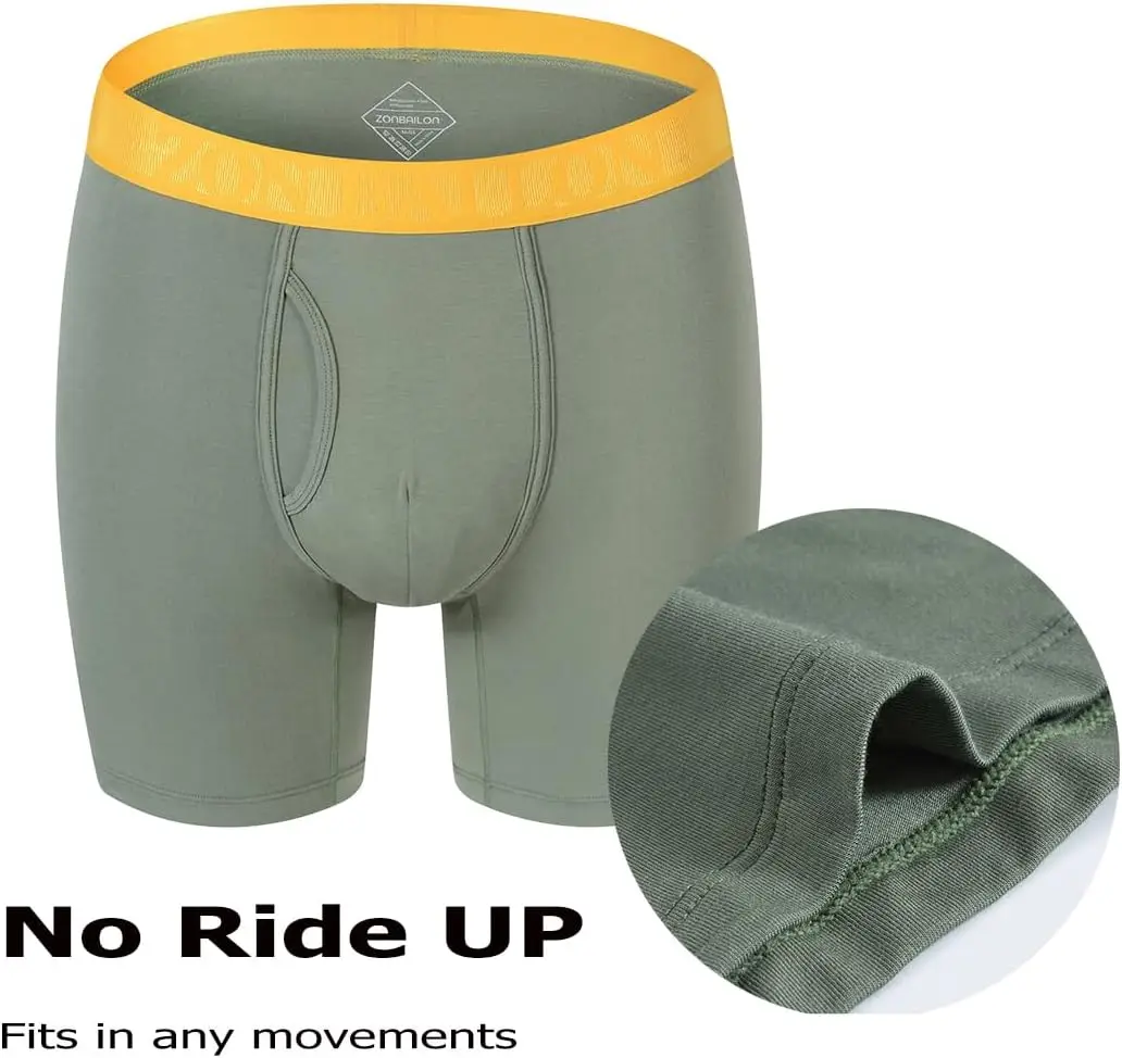 ZONBAILON Multiple Pack Men's Bamboo Viscose Long Leg Boxer Briefs Underwear M L XL 2XL 3XL