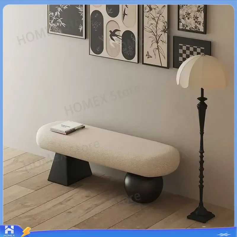 Modern Sculptural Accent Bench Asymmetric Base Entryway Seating Stylish Multi Functional Furniture for Living Room Hallway