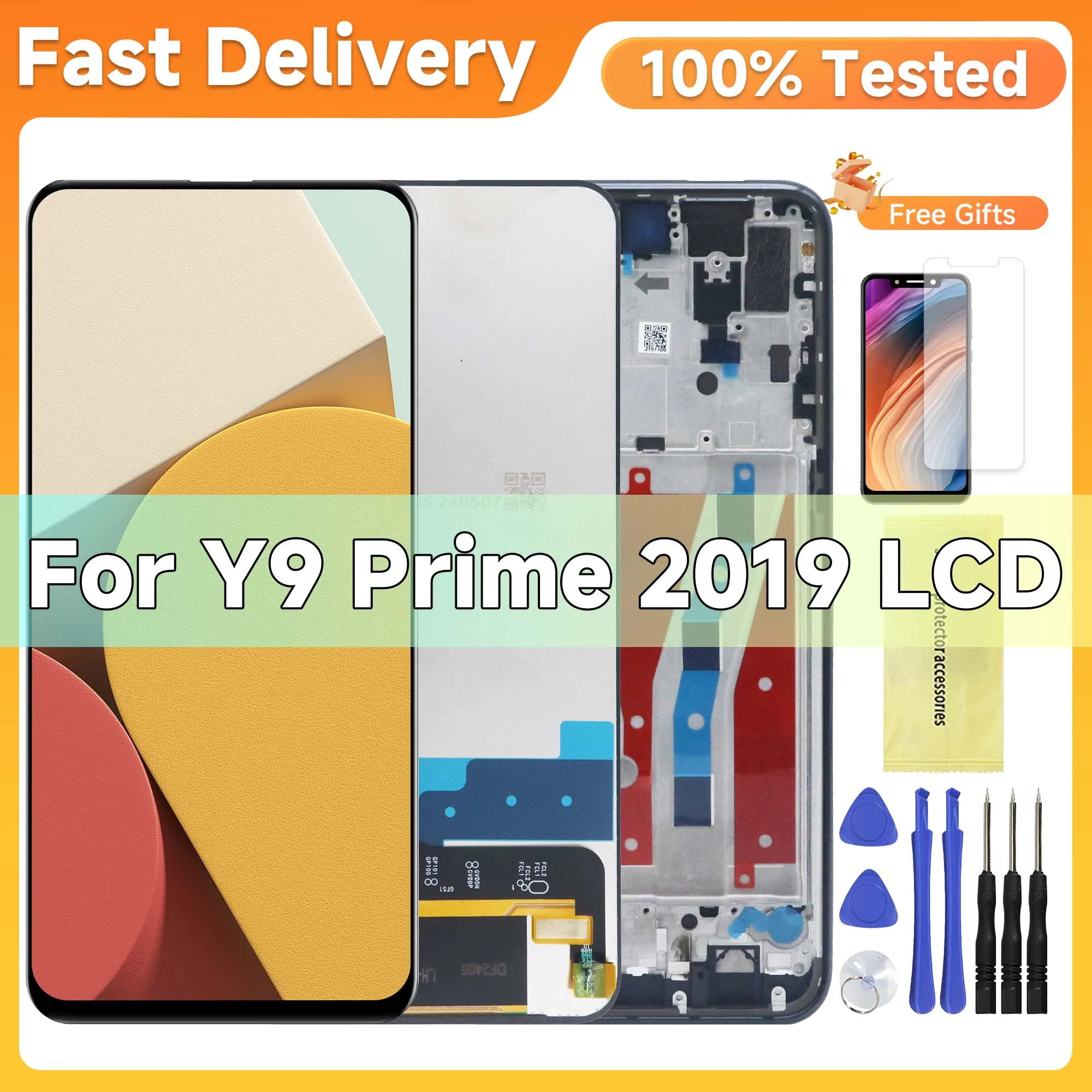 

6.59'' AMOLED Display For Huawei Y9 Prime 2019 Lcd Touch Screen Digitizer Assembly For huawei P Smart Z STK-LX1 LCD Replacement