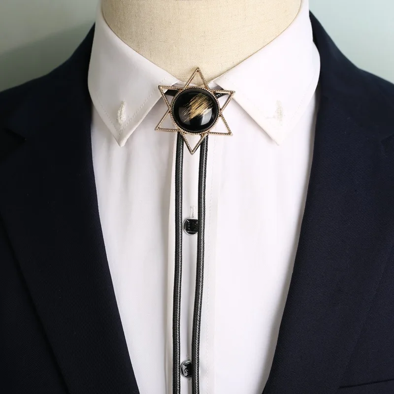 Retro Metall Bolo Krawatte Krawatte Stern Herren Halsketten Anhänger Hemd Kragen Bowtie Mode Cowboy Schmuck Zubehör – Detail 1