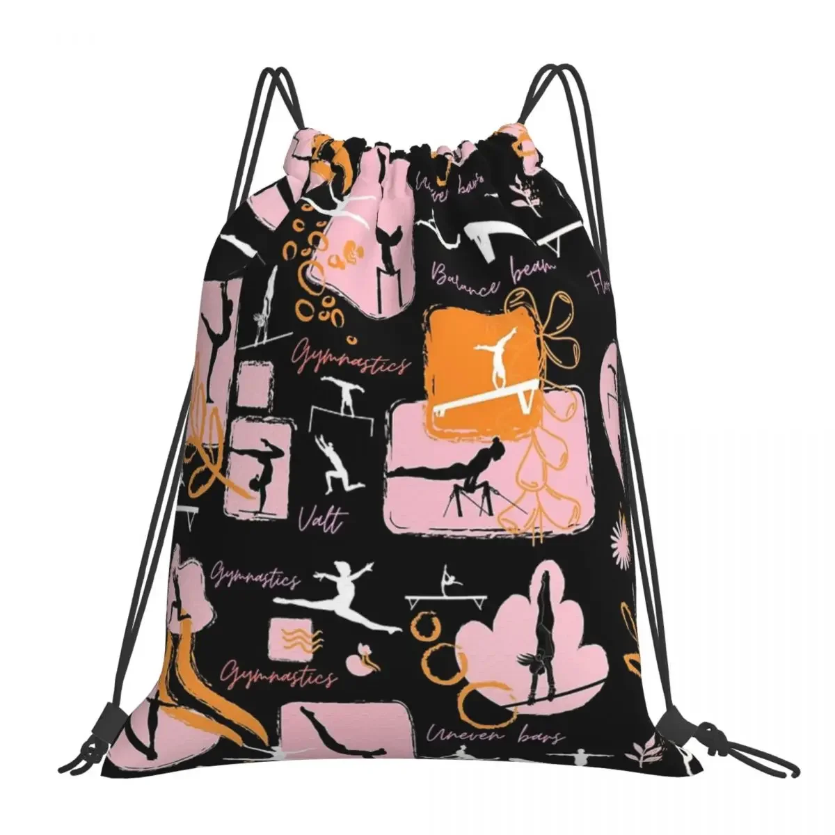 Zaini con stampa artistica per ginnastica borse con coulisse portatili borsa con coulisse borsa portaoggetti tascabile per uomo donna studenti