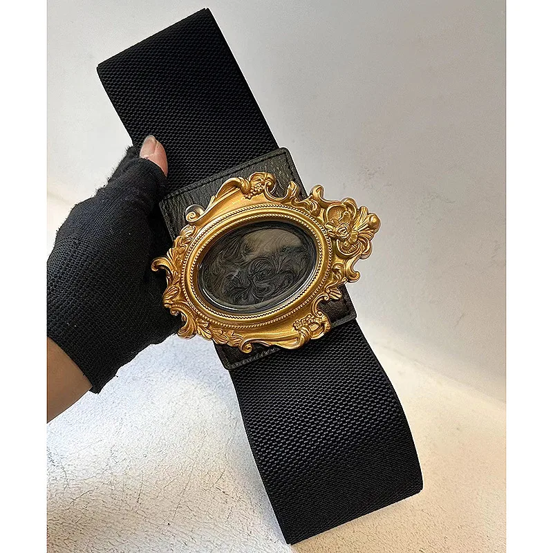 

Women's fashion retro Baroque court style personality decoration wide belt coat belt dress decoration belt