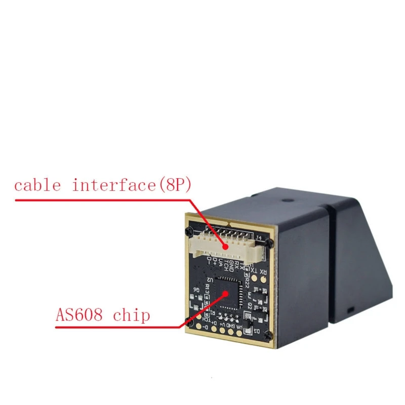 AS608 Fingerabdruckleser-Sensormodul, optisches Fingerabdruck-Fingerabdruck-Modul für Arduino-Schlösser, serielle Kommunikationsschnittstelle