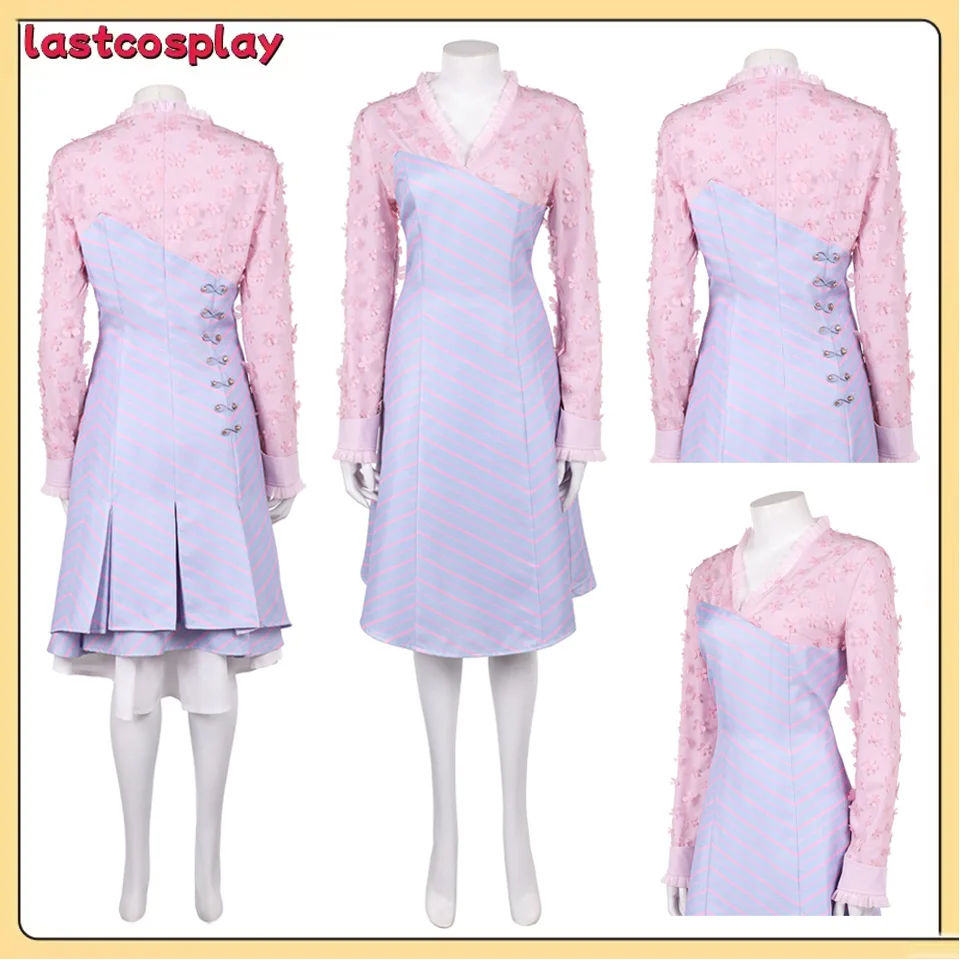 

Fantasia Glinda Косплей Костюм Фильм Wicked Маскировка Женщины Девушки Розовый Фиолетовый Полосатый Комплект Платьев Хэллоуина Вечерние Костюм