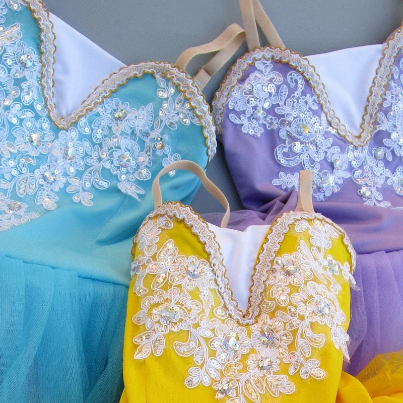 Adulte romantique professionnel Ballet Tutu Costume danse moderne fée longue robe en Tulle spectacle danse enfant fille Ballet Mujer enfants