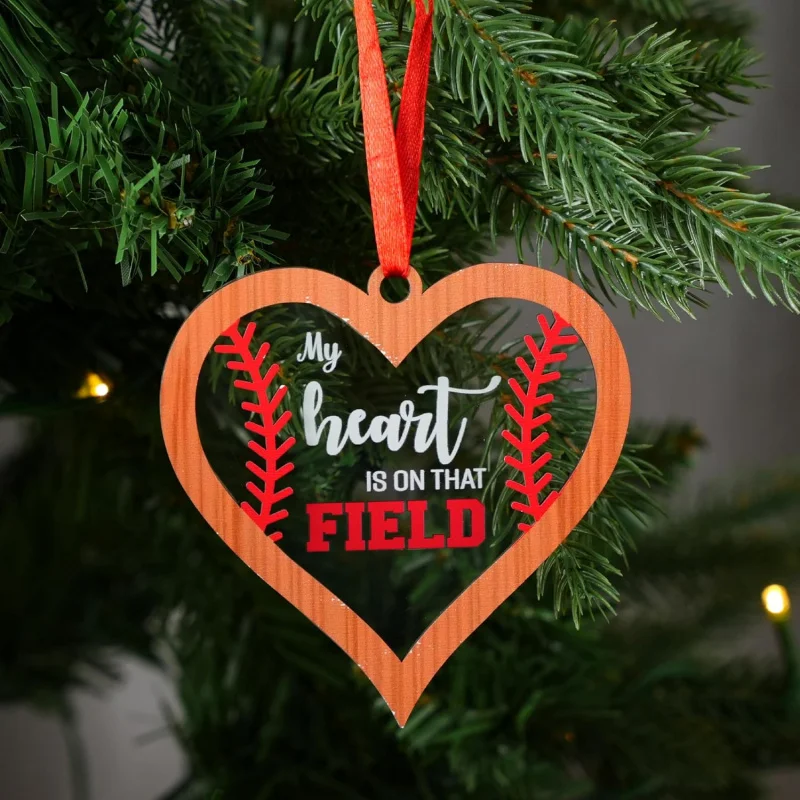 ต้นไม้ประดับเบสบอล ของขวัญคนรักและผู้เล่นเบสบอล เด็กและเด็กผู้หญิง - ไม้และอะคริลิค 2 ชั้น