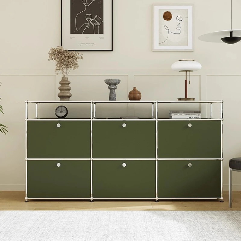 Modular Stainless Steel Storage Cabinet Rack Storage Locker Dresser Living Room Cabinets Bedroom Home Furniture Showcase