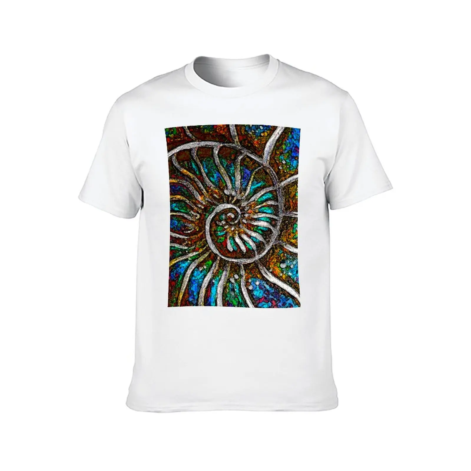 Ammonite Fossil Macro Abstract Art T-Shirt anime tshirt customs man t shirt designer shirts clothes for men