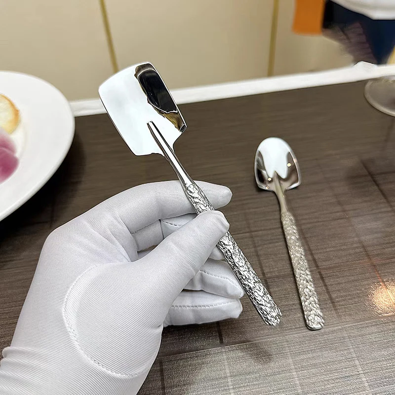 【WO-OW】ملعقة مستديرة من الفولاذ المقاوم للصدأ صافي عشاء ذهبي أحمر مقبض طويل اثارة ملاعق الحلوى لأدوات إكسسوارات المطبخ #5