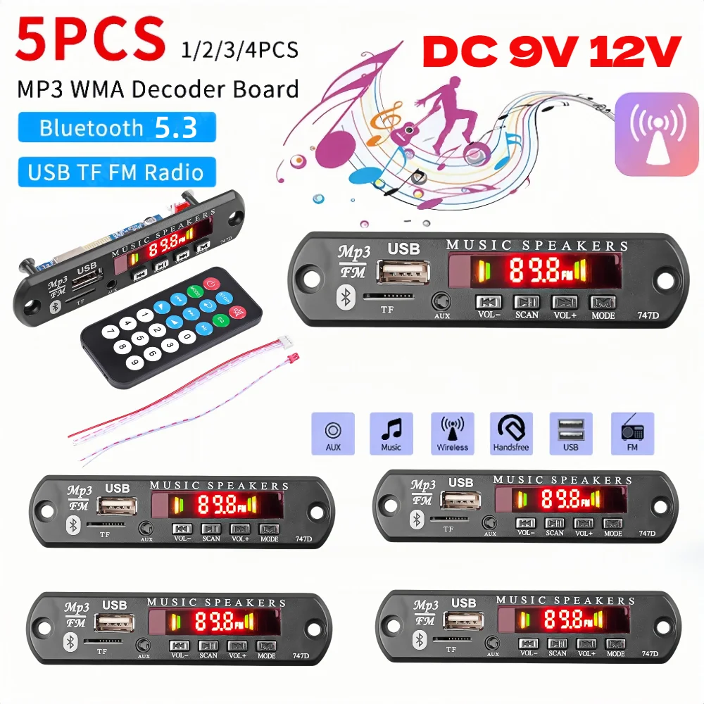 1-5PCS Bluetooth 5.…